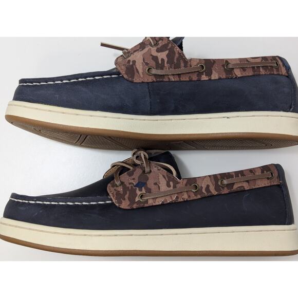 NWOT Sperry Cup II Boat Shoes Big Kid's Size 6.5 Navy and Brown Camo - Picture 5 of 13